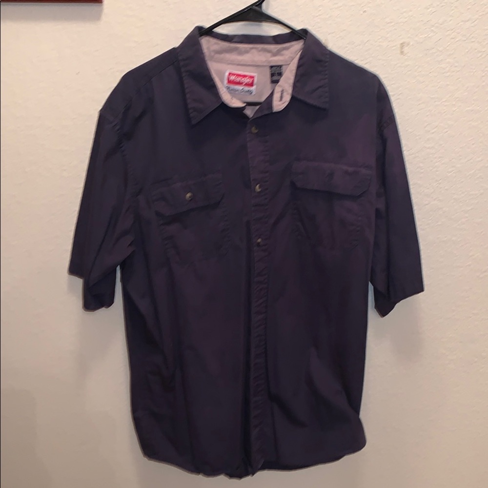 Wrangler Blue Casual Button Down Shirt